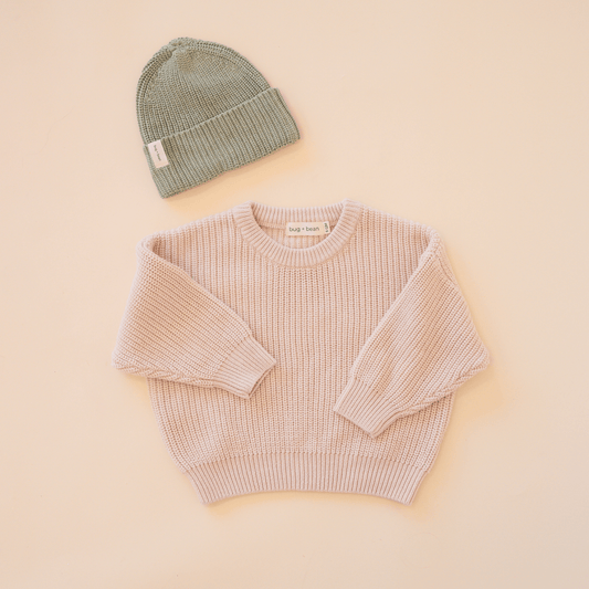 Chunky Knit Oversized Sweater: Vanilla (Estimated Shipped Date Oct. 3rd)