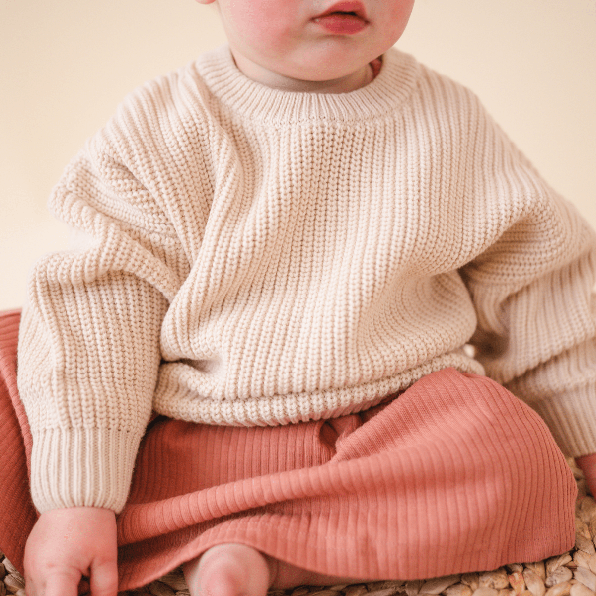 Chunky Knit Oversized Sweater: Vanilla (Estimated Shipped Date Oct. 3rd)