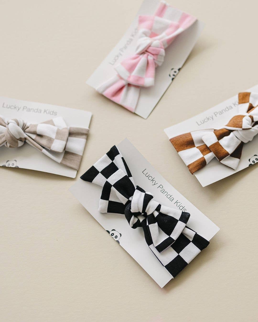Checkered Headband | Latte: One Size