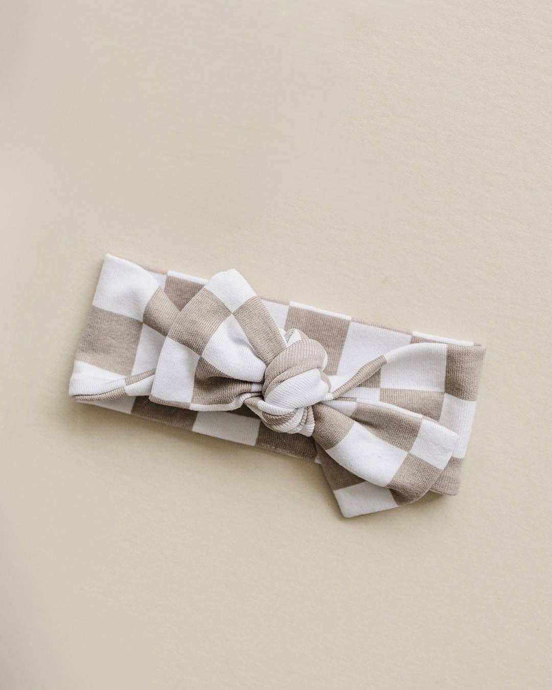 Checkered Headband | Latte: One Size