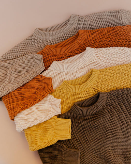Chunky Knitted Sweater: Taupe