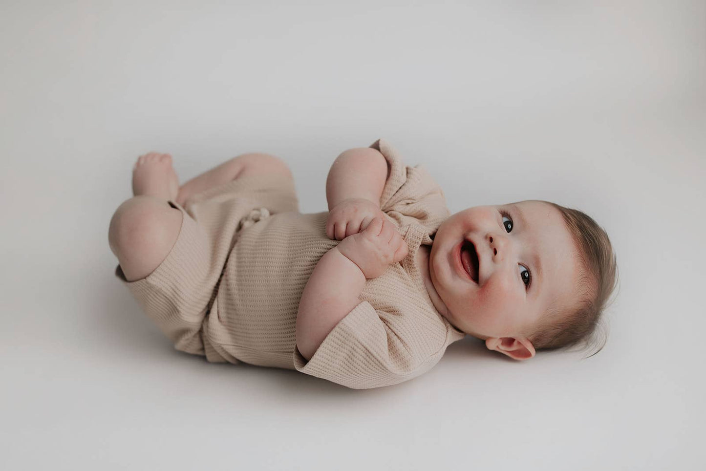 Tan Summer Waffle Toddler Top & Bottom Set: No Bow